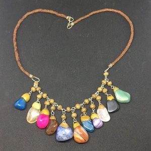 Polished stone necklace